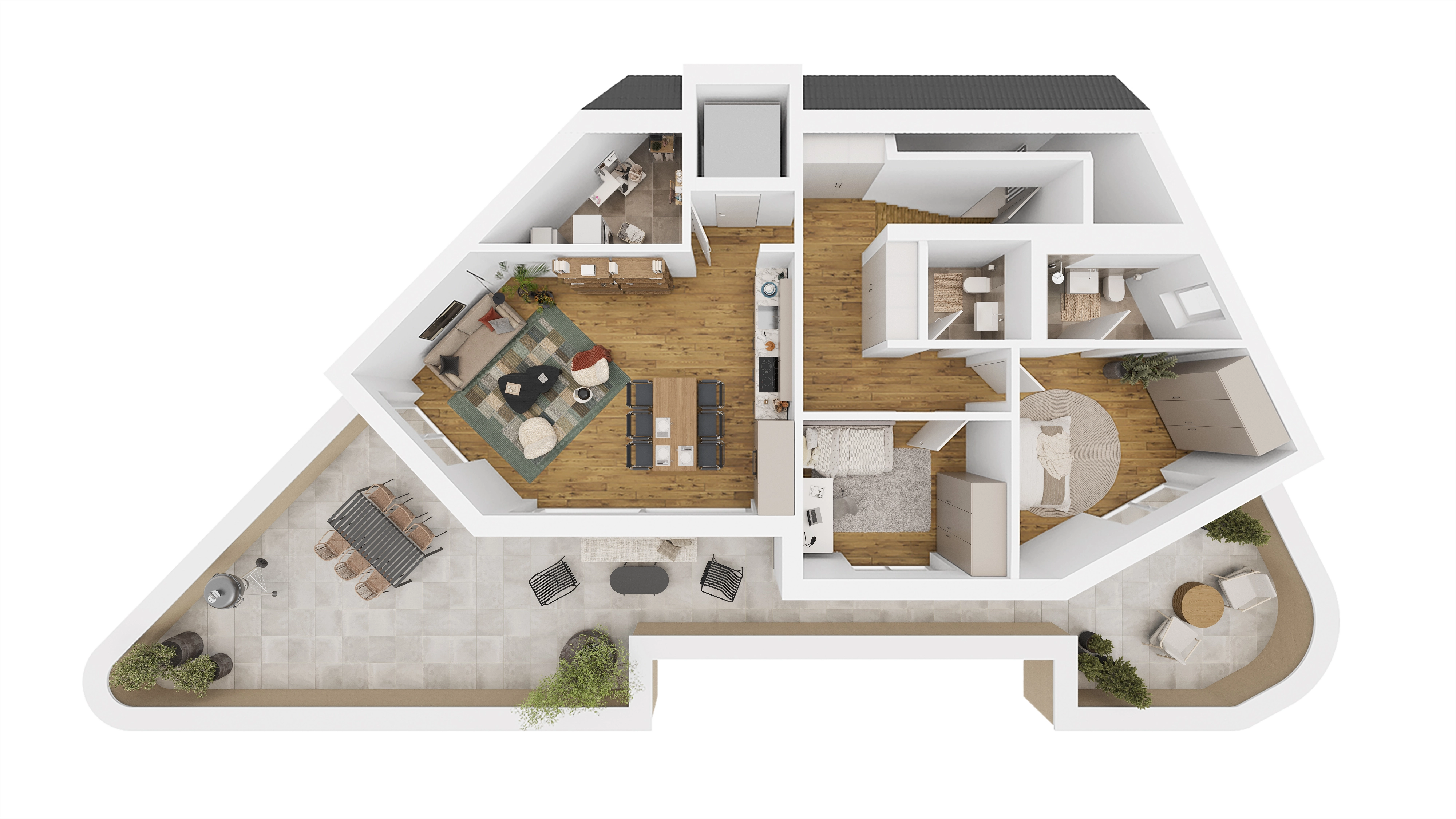 Grundriss Visualisierung Wohnung