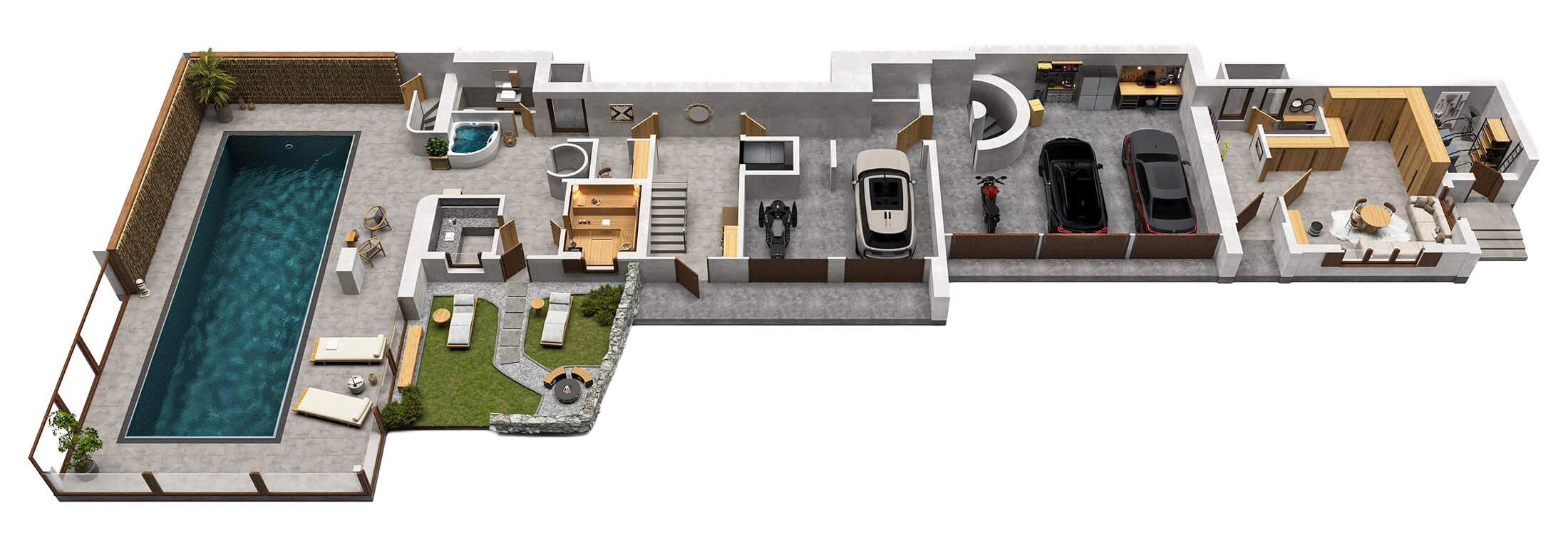 3D Grundriss Villa und Häuser