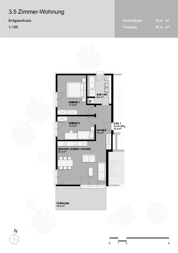 Vermietungsplan Grundriss Wohnung