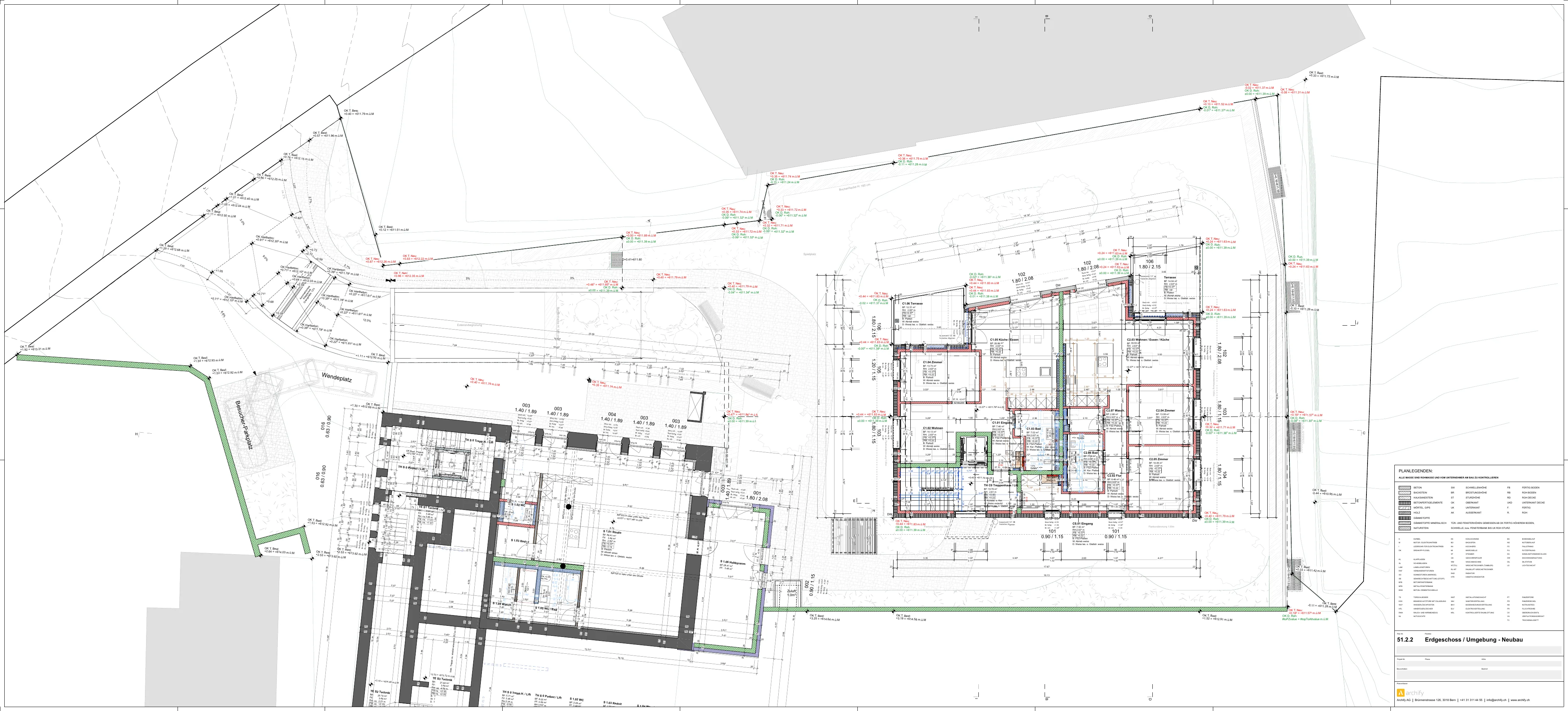 Schulhaus Steig – Neubau Grundriss Erdgeschoss & Umgebung